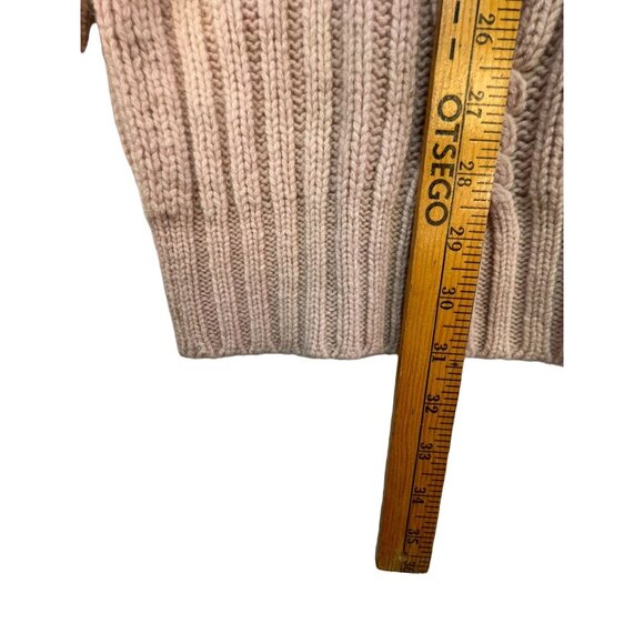 Valerie Stevens 100% Lambswool Fisherman Cable Knit Tunic Sweater L Pale Pink - Picture 5 of 11